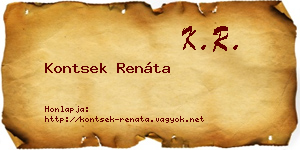 Kontsek Renáta névjegykártya